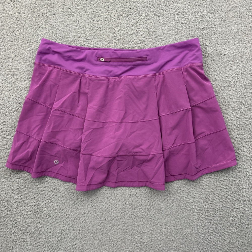 Lululemon Pace Rival Skirt Skort Vivid Plum Purple Athletic Tennis Women 12 Tall